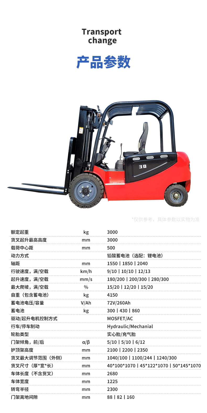 揚(yáng)子CPD30-30C座駕式3噸升高3米四輪電動(dòng)叉車(圖1)